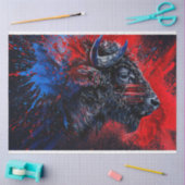 Red Blue Patriotic Buffalo Decoupage Seidenpapier (Basteln)