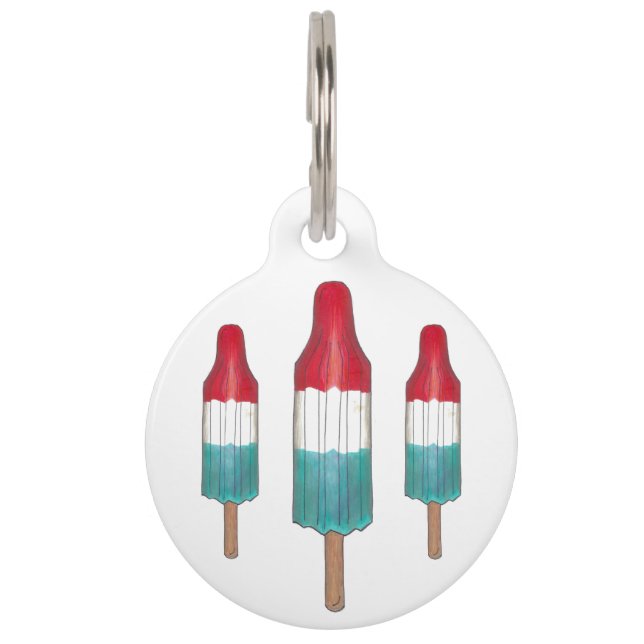 Red Blue Patriotic Rocket Pop Popsith 4. Juli Tiermarke (Vorderseite)