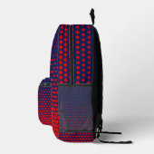 Red Blue Pattern Design Bedruckter Rucksack (Rechts)