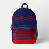 Red Blue Pattern Design Bedruckter Rucksack (Vorderseite)