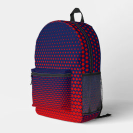 Red Blue Pattern Design Bedruckter Rucksack
