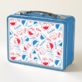 Red & Blue Pattern Metall Brotdose (Rückseite)