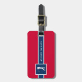 Red Blue Personalisiert Monogram Golfer Gepäckanhänger (Vorderseite vertikal)