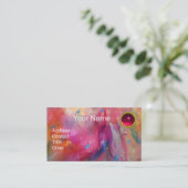 RED BLUE PINK ABSTRAKT WATERCOLOR Ruby Gemstone Visitenkarte (Stehend Vorderseite)