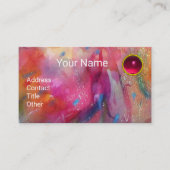 RED BLUE PINK ABSTRAKT WATERCOLOR Ruby Gemstone Visitenkarte (Vorderseite)