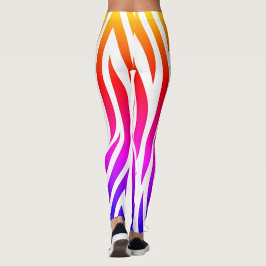 Red Blue Pink Stripe Tierdesign (bearbeiten) Leggings (Rückseite)