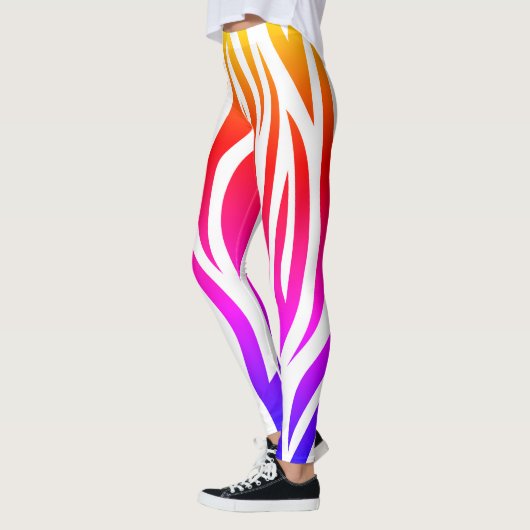 Red Blue Pink Stripe Tierdesign (bearbeiten) Leggings (Links)