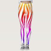 Red Blue Pink Stripe Tierdesign (bearbeiten) Leggings (Vorderseite)