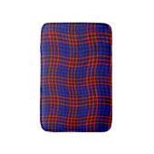 Red Blue Plaid Checker Seamless Pattern Badematte (Vorderseite Vertikal)