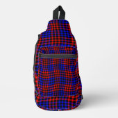Red Blue Plaid Checker Seamless Pattern Crossbody Bag (Vorderseite)