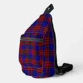 Red Blue Plaid Checker Seamless Pattern Crossbody Bag (Rechte Ecke)