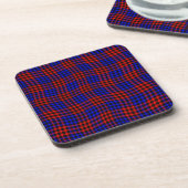 Red Blue Plaid Checker Seamless Pattern Getränkeuntersetzer (Linke Seite)