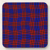 Red Blue Plaid Checker Seamless Pattern Getränkeuntersetzer (Vorderseite)