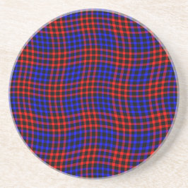 Red Blue Plaid Checker Seamless Pattern Getränkeuntersetzer