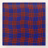 Red Blue Plaid Checker Seamless Pattern Glasuntersetzer (Vorderseite)