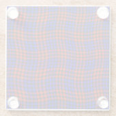 Red Blue Plaid Checker Seamless Pattern Glasuntersetzer (Rückseite)
