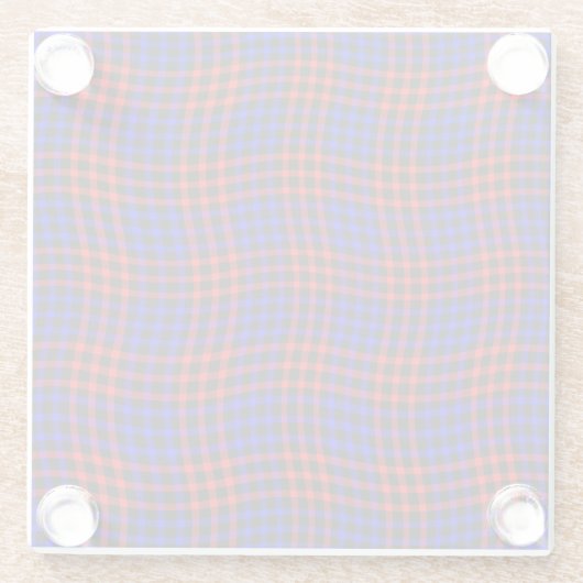 Red Blue Plaid Checker Seamless Pattern Glasuntersetzer (Rückseite)