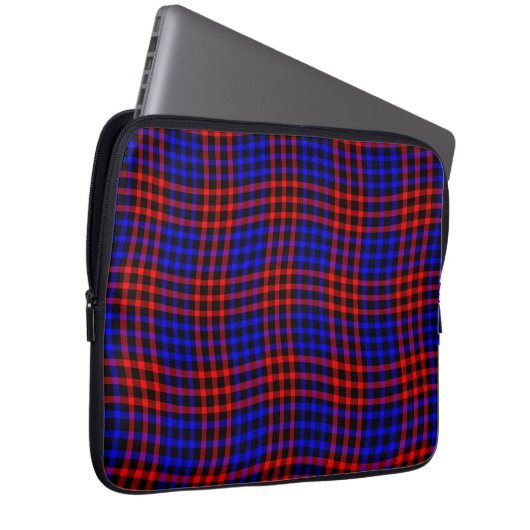 Red Blue Plaid Checker Seamless Pattern Laptopschutzhülle (Vorne Rechts)