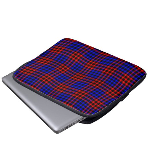 Red Blue Plaid Checker Seamless Pattern Laptopschutzhülle (Vorne Knopf)