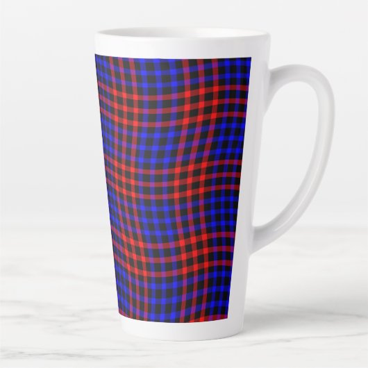 Red Blue Plaid Checker Seamless Pattern Milchtasse (Rechts)