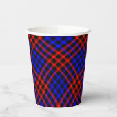 Red Blue Plaid Checker Seamless Pattern Pappbecher (Links)