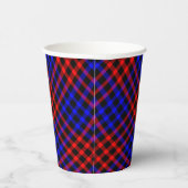 Red Blue Plaid Checker Seamless Pattern Pappbecher (Rechts)