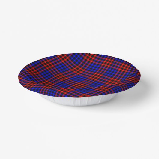 Red Blue Plaid Checker Seamless Pattern Pappteller (Gewinkelt)