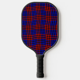 Red Blue Plaid Checker Seamless Pattern Pickleball Schläger