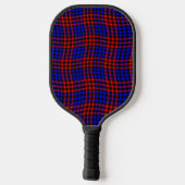 Red Blue Plaid Checker Seamless Pattern Pickleball Schläger (Rückseite)