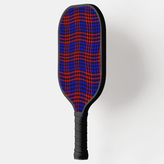 Red Blue Plaid Checker Seamless Pattern Pickleball Schläger (Links)