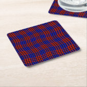 Red Blue Plaid Checker Seamless Pattern Rechteckiger Pappuntersetzer (angewinkelt)