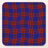 Red Blue Plaid Checker Seamless Pattern Rechteckiger Pappuntersetzer (Vorderseite)