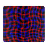 Red Blue Plaid Checker Seamless Pattern Schneidebrett (Vorderseite)