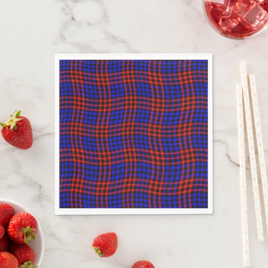 Red Blue Plaid Checker Seamless Pattern Serviette (Beispiel)