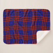 Red Blue Plaid Checker Seamless Pattern Sherpadecke (Vorderseite (Horizontal))