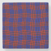 Red Blue Plaid Checker Seamless Pattern Steinuntersetzer (Vorderseite)