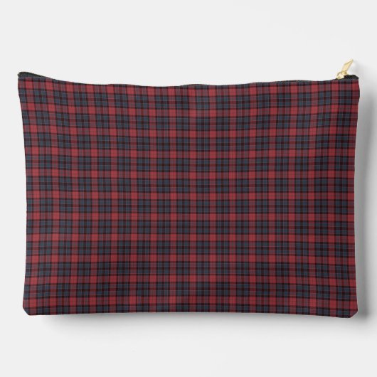 Red Blue Plaid Tartan Pattern Zubehörtasche (Rückseite)