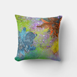 RED BLUE POINSETTIAS, XMAS STARTEN IN GRÜNEN GLITZ KISSEN