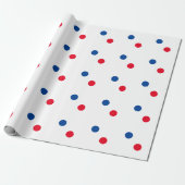 Red Blue Polka Dots White Custom farbenfroh hell Geschenkpapier (Ungerollt)