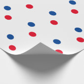 Red Blue Polka Dots White Custom farbenfroh hell Geschenkpapier (Ecke)