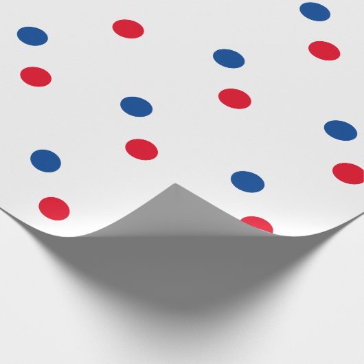 Red Blue Polka Dots White Custom farbenfroh hell Geschenkpapier (Ecke)