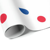 Red Blue Polka Dots White Custom farbenfroh hell Geschenkpapier (Rolleneckpunkt)