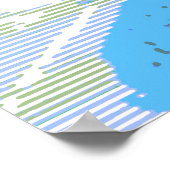 Red Blue Pop Art JFK John F. Kennedy Poster (Ecke)