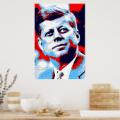 Red Blue Pop Art JFK John F. Kennedy Poster (Küche)