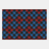 Red & Blue Quilt Buffalo Karierter Urlaub Geschenkpapier Set (Vorderseite 3)