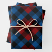 Red & Blue Quilt Buffalo Karierter Urlaub Geschenkpapier Set (Beispiel)