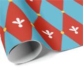 Red Blue Raute oder Diamond Motif Wrapping Pape Geschenkpapier (Rolleneckpunkt)