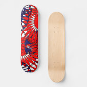 Red Blue Retro Muster Skateboard (Vorderseite)