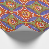 Red Blue Rustic farbenfroher Kreis Ägypten Kunstmu Geschenkpapier (Ecke)