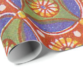 Red Blue Rustic farbenfroher Kreis Ägypten Kunstmu Geschenkpapier (Rolleneckpunkt)